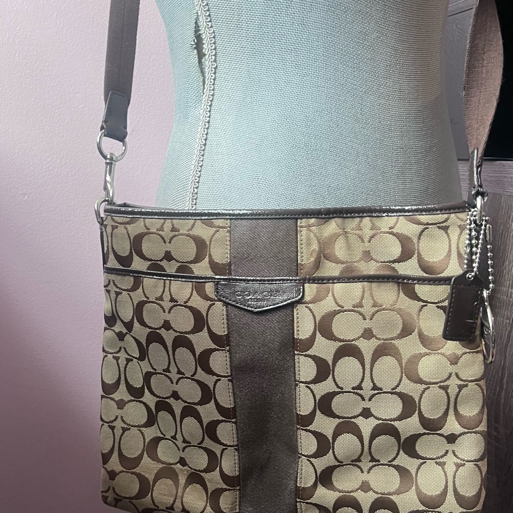Coach Brown Crossbody Bag with Signature Monogram